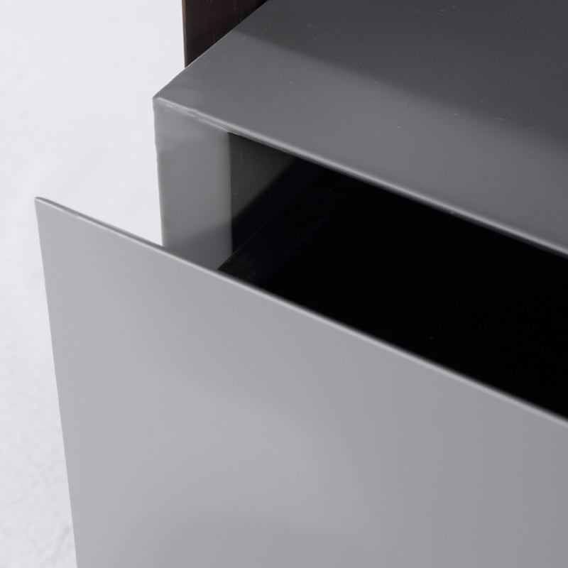 Zeitgenössischer industrieller Nachttisch - Vielseitiger Stil &amp; ultraminimalistischer versteckter Griff-Nachttisch mit 2 Schubladen für das Schlafzimmer 