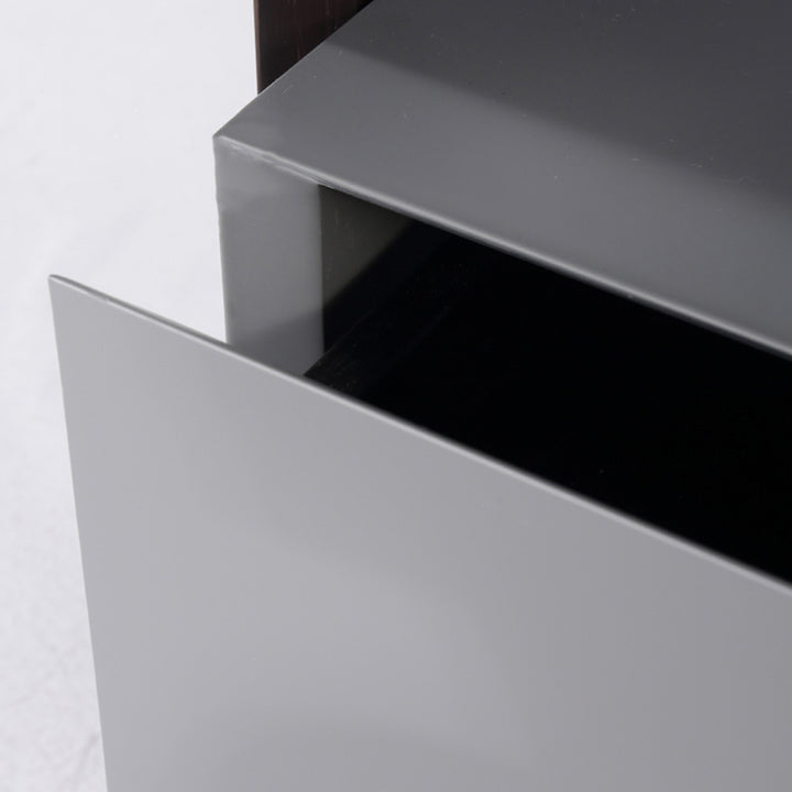 Zeitgenössischer industrieller Nachttisch - Vielseitiger Stil &amp; ultraminimalistischer versteckter Griff-Nachttisch mit 2 Schubladen für das Schlafzimmer 