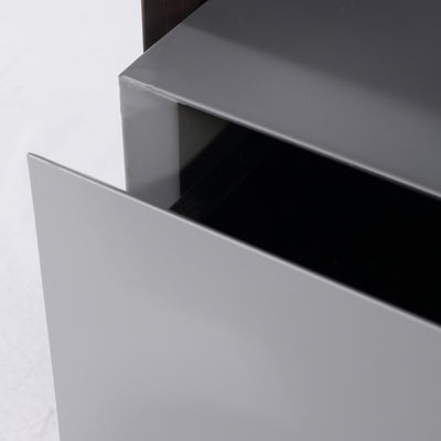 Contemporary Industrial Nightstand - Versatile Style & Ultra-Minimalist Hidden Handle Bedside Table 2-Drawer For Bedroom