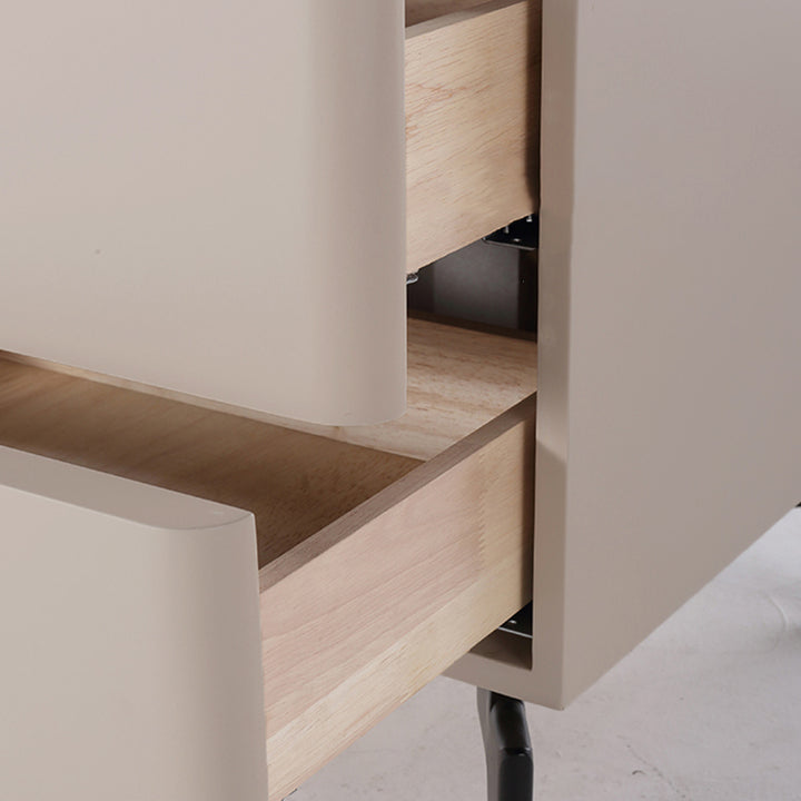 Eco-Friendly E1 Grade MDF Nightstand - Modern Minimalist Style Rectangular Bedside Table 2-Drawer For Bedroom