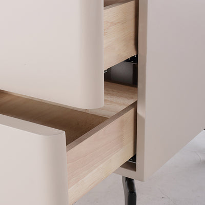 Eco-Friendly E1 Grade MDF Nightstand - Modern Minimalist Style Rectangular Bedside Table 2-Drawer For Bedroom