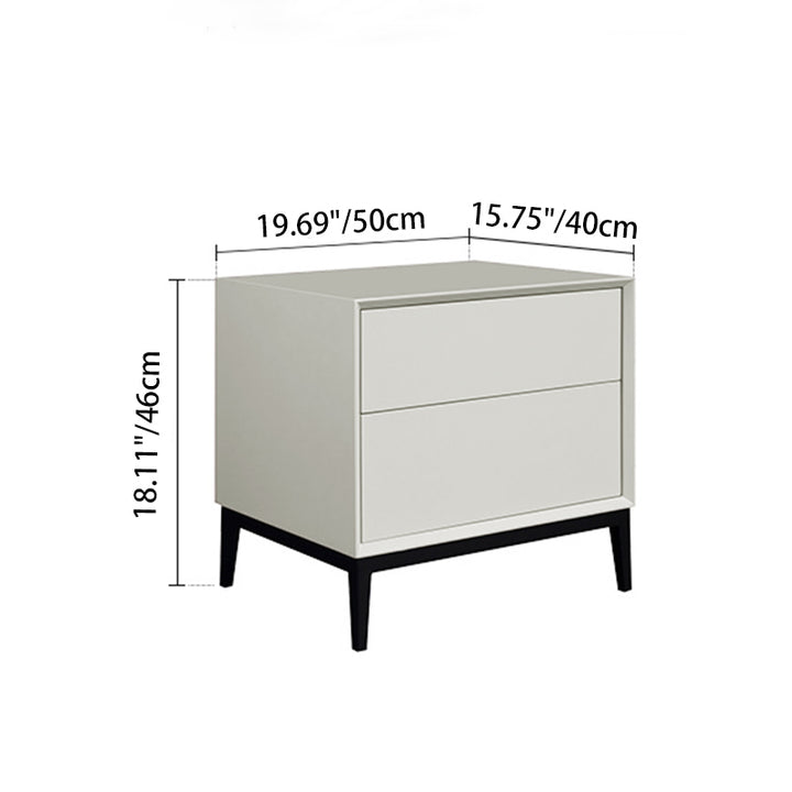 Table de chevet de style industriel - table d'appoint en acier au carbone robuste à 2 tiroirs pour chambre à coucher et salon 