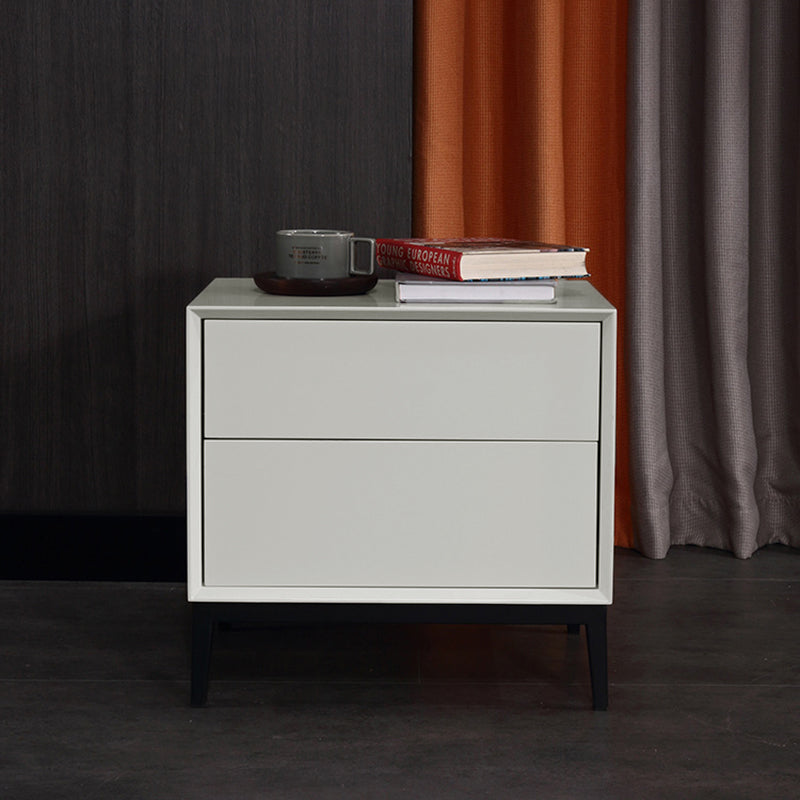 Industrial Style Nightstand - Heavy-Duty Carbon Steel Bedside Table 2-Drawer For Bedroom &amp; Living Room