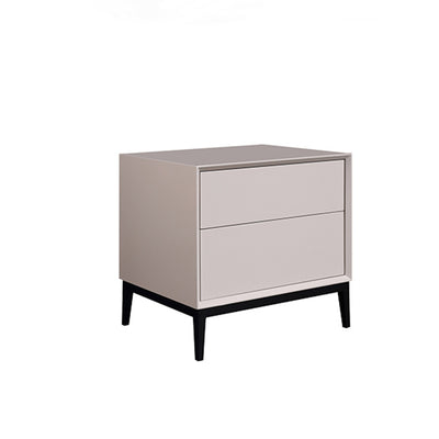 Industrial Style Nightstand - Heavy-Duty Carbon Steel Bedside Table 2-Drawer For Bedroom & Living Room