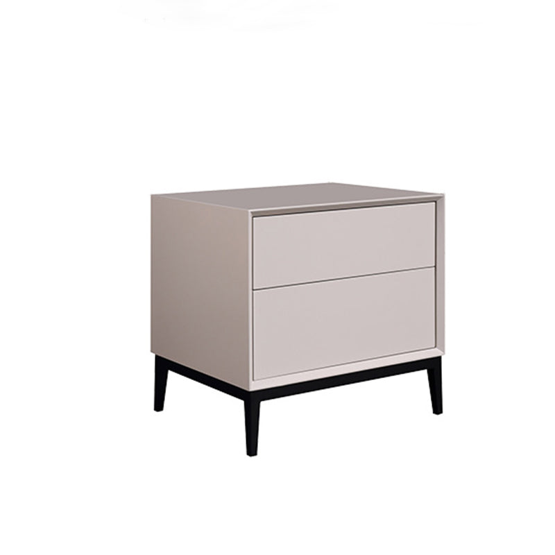 Industrial Style Nightstand - Heavy-Duty Carbon Steel Bedside Table 2-Drawer For Bedroom & Living Room