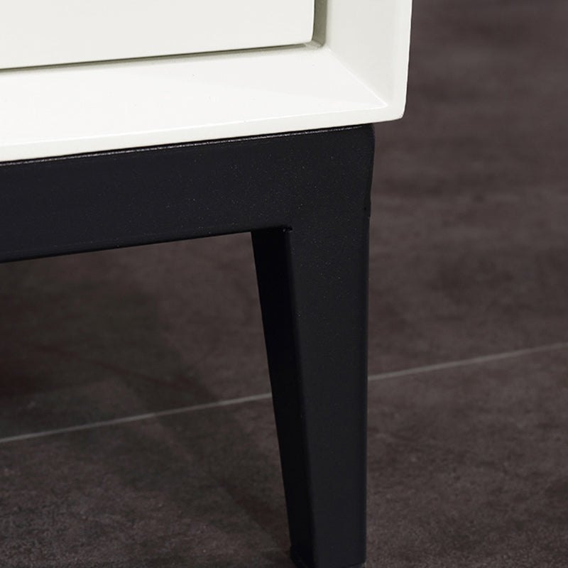 Industrial Style Nightstand - Heavy-Duty Carbon Steel Bedside Table 2-Drawer For Bedroom &amp; Living Room