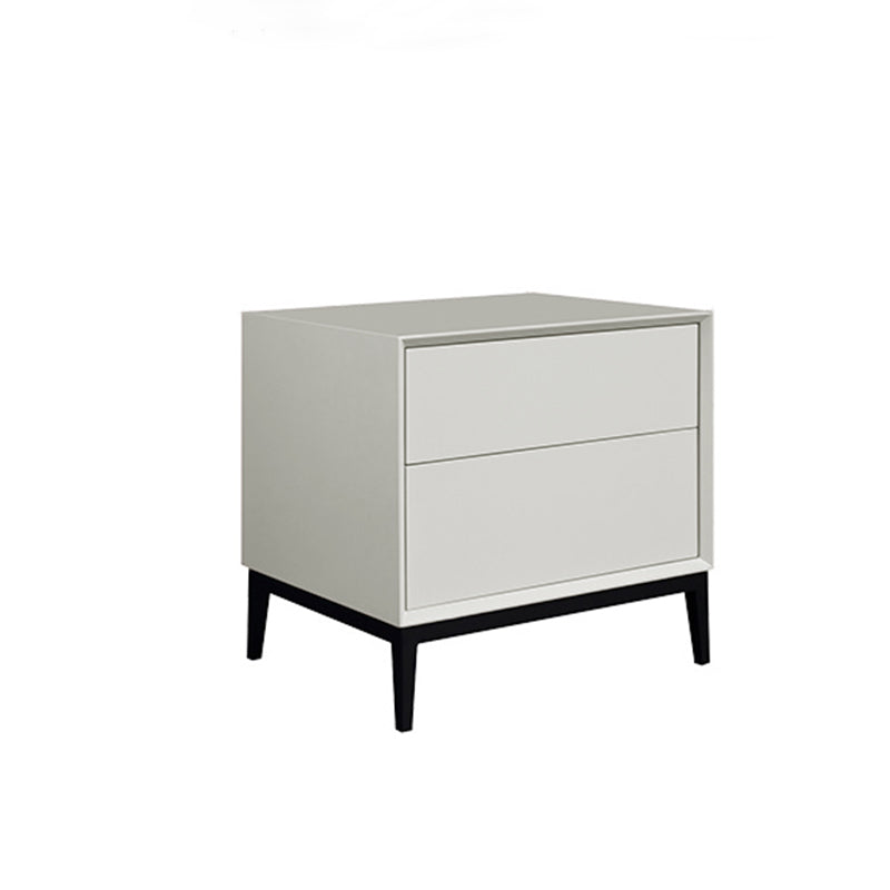Industrial Style Nightstand - Heavy-Duty Carbon Steel Bedside Table 2-Drawer For Bedroom &amp; Living Room