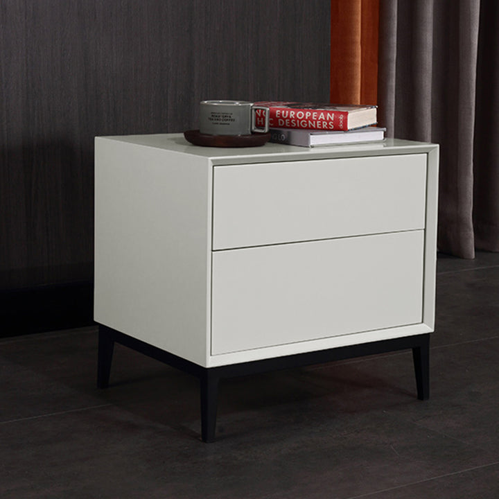 Table de chevet de style industriel - table d'appoint en acier au carbone robuste à 2 tiroirs pour chambre à coucher et salon 