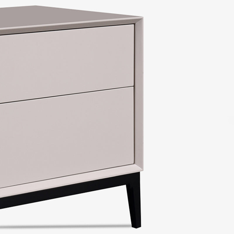 Industrial Style Nightstand - Heavy-Duty Carbon Steel Bedside Table 2-Drawer For Bedroom & Living Room