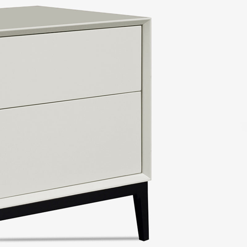 Industrial Style Nightstand - Heavy-Duty Carbon Steel Bedside Table 2-Drawer For Bedroom &amp; Living Room
