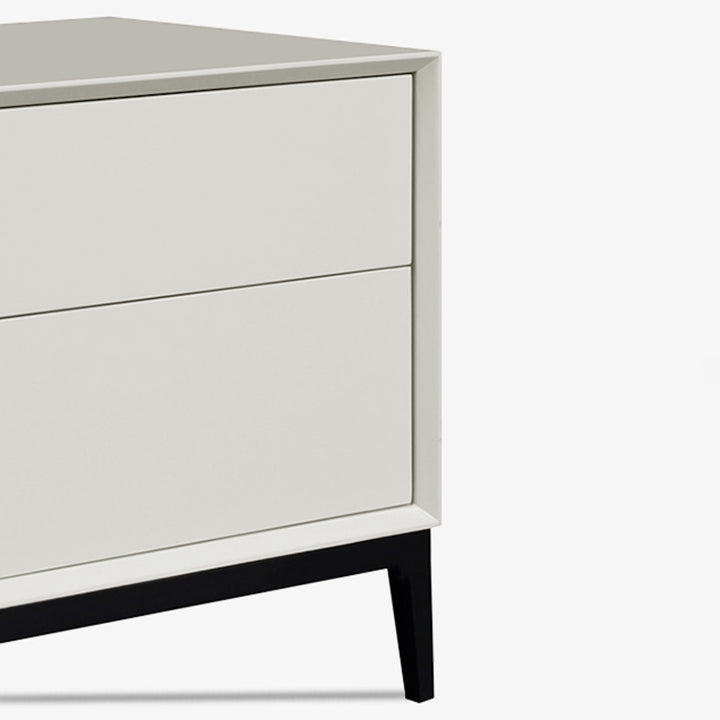 Industrial Style Nightstand - Heavy-Duty Carbon Steel Bedside Table 2-Drawer For Bedroom &amp; Living Room