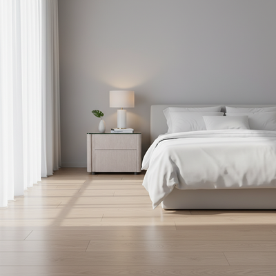 Sleek Style & Effortless Storage Nightstand - Tempered Glass Top & Push-to-Open Bedside Table 2-Drawer For Bedroom