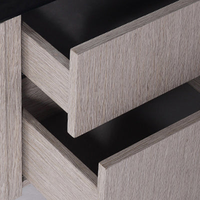 Sleek Style & Effortless Storage Nightstand - Tempered Glass Top & Push-to-Open Bedside Table 2-Drawer For Bedroom