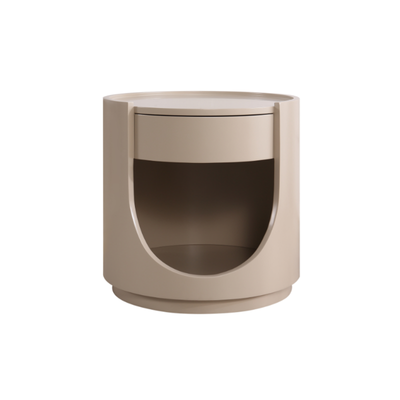 Scandinavian Style Round Nightstand - Space-Maximizing Storage Magic Bedside Table 1-Drawer For Bedroom