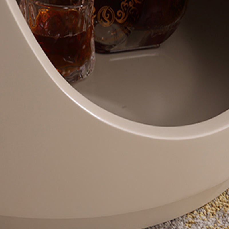 Scandinavian Style Round Nightstand - Space-Maximizing Storage Magic Bedside Table 1-Drawer For Bedroom