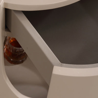 Scandinavian Style Round Nightstand - Space-Maximizing Storage Magic Bedside Table 1-Drawer For Bedroom