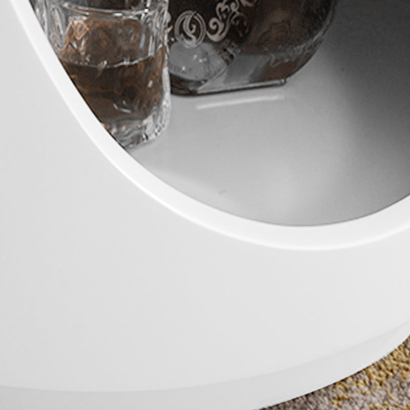 Table de nuit ronde de style scandinave - Magie de rangement optimisant l’espace, table de chevet 1 tiroir pour chambre à coucher 