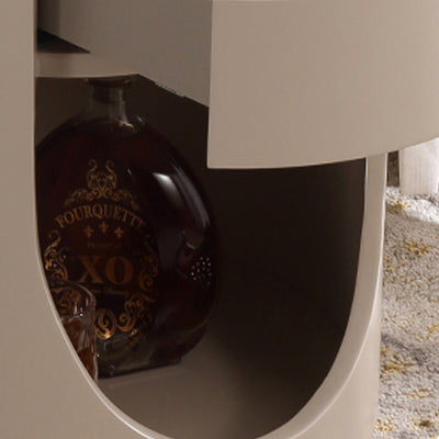 Scandinavian Style Round Nightstand - Space-Maximizing Storage Magic Bedside Table 1-Drawer For Bedroom