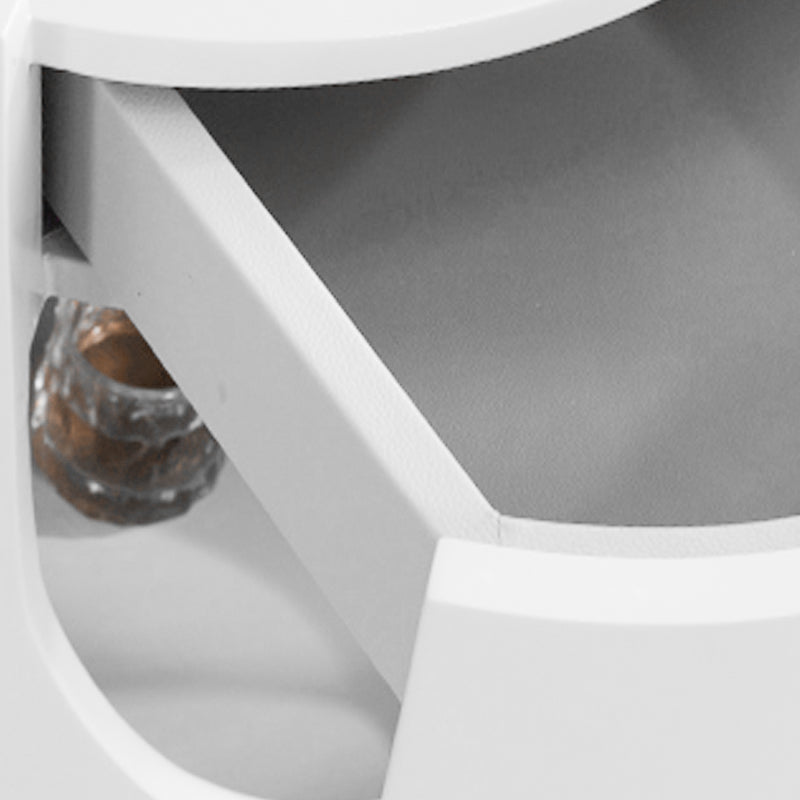 Table de nuit ronde de style scandinave - Magie de rangement optimisant l’espace, table de chevet 1 tiroir pour chambre à coucher 