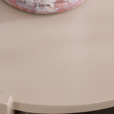 Scandinavian Style Round Nightstand - Space-Maximizing Storage Magic Bedside Table 1-Drawer For Bedroom