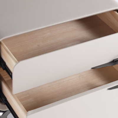 Sleek Storage & Refined Aesthetics Nightstand - Modern Minimalist Rectangular Soft PVC Leather Surface Bedside Table 2-Drawer For Bedroom