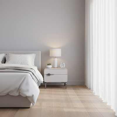 Sleek Storage & Refined Aesthetics Nightstand - Modern Minimalist Rectangular Soft PVC Leather Surface Bedside Table 2-Drawer For Bedroom