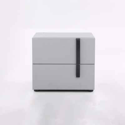 Contemporary Nordic Nightstand - Soft-Touch Storage & Natural Eco-Friendly Charm Bedside Table 2-Drawer For Bedroom & Living Room