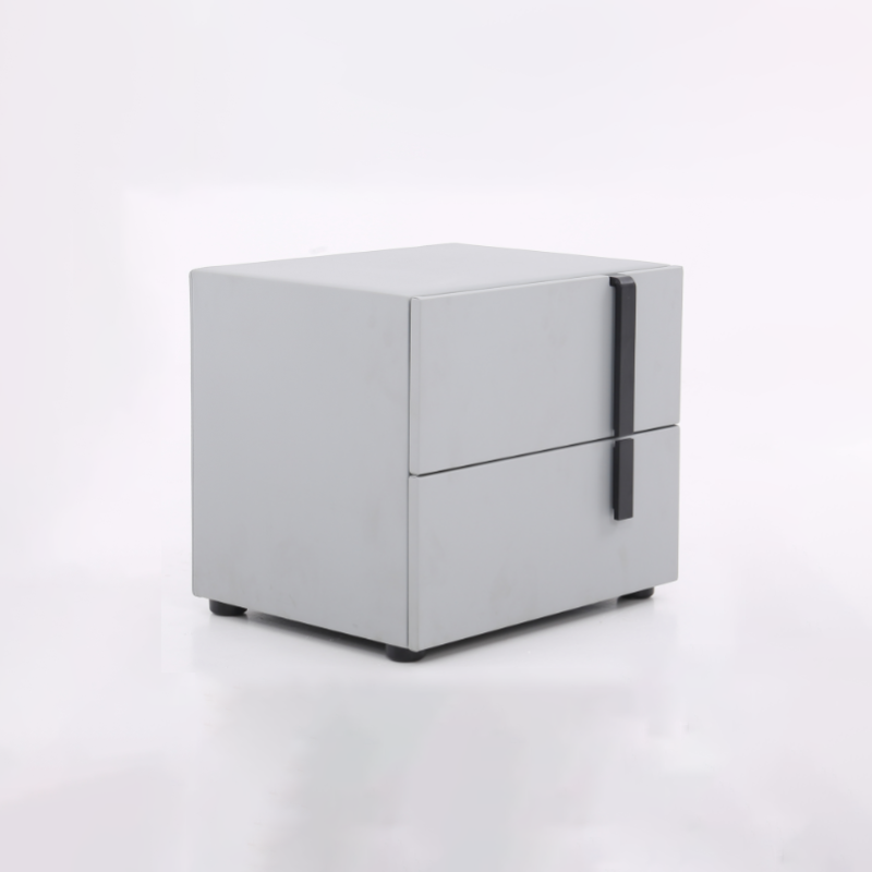 Contemporary Nordic Nightstand - Soft-Touch Storage & Natural Eco-Friendly Charm Bedside Table 2-Drawer For Bedroom & Living Room