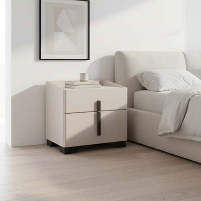 Elegant Light Luxury Nightstand - Timeless Versatility & Thoughtful Humanized Details Bedside Table 2-Drawer For Bedroom & Living Room