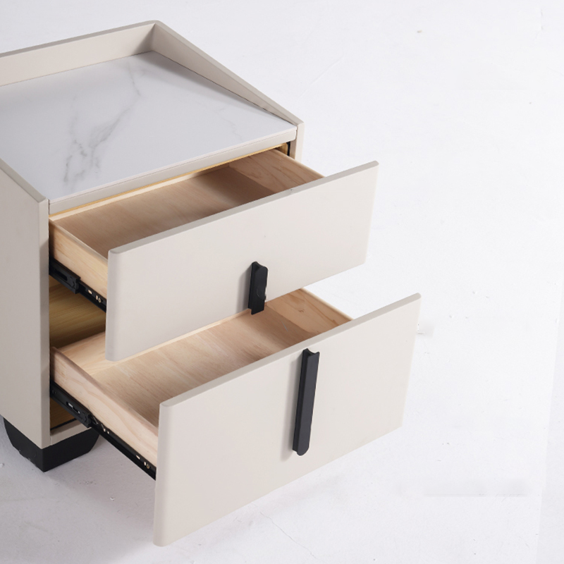 Elegant Light Luxury Nightstand - Timeless Versatility & Thoughtful Humanized Details Bedside Table 2-Drawer For Bedroom & Living Room