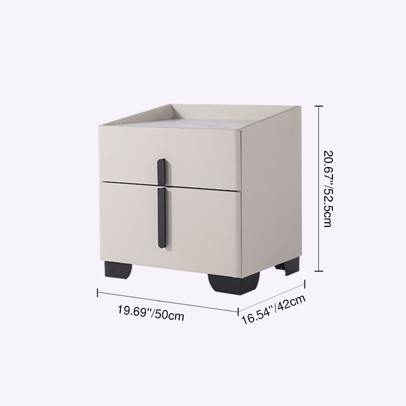 Elegant Light Luxury Nightstand - Timeless Versatility & Thoughtful Humanized Details Bedside Table 2-Drawer For Bedroom & Living Room