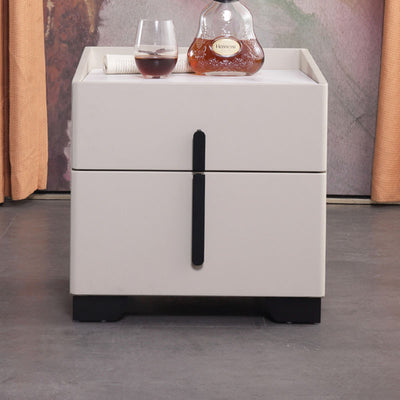 Elegant Light Luxury Nightstand - Timeless Versatility & Thoughtful Humanized Details Bedside Table 2-Drawer For Bedroom & Living Room