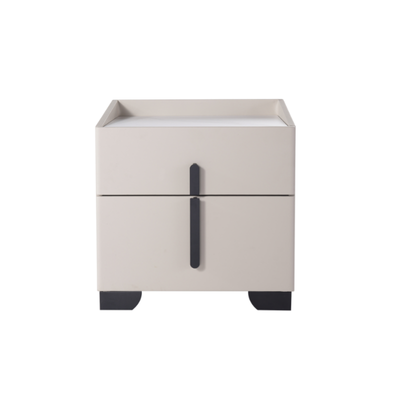 Elegant Light Luxury Nightstand - Timeless Versatility & Thoughtful Humanized Details Bedside Table 2-Drawer For Bedroom & Living Room