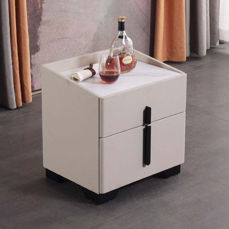 Elegant Light Luxury Nightstand - Timeless Versatility & Thoughtful Humanized Details Bedside Table 2-Drawer For Bedroom & Living Room