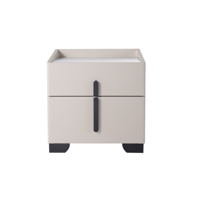 Elegant Light Luxury Nightstand - Timeless Versatility & Thoughtful Humanized Details Bedside Table 2-Drawer For Bedroom & Living Room