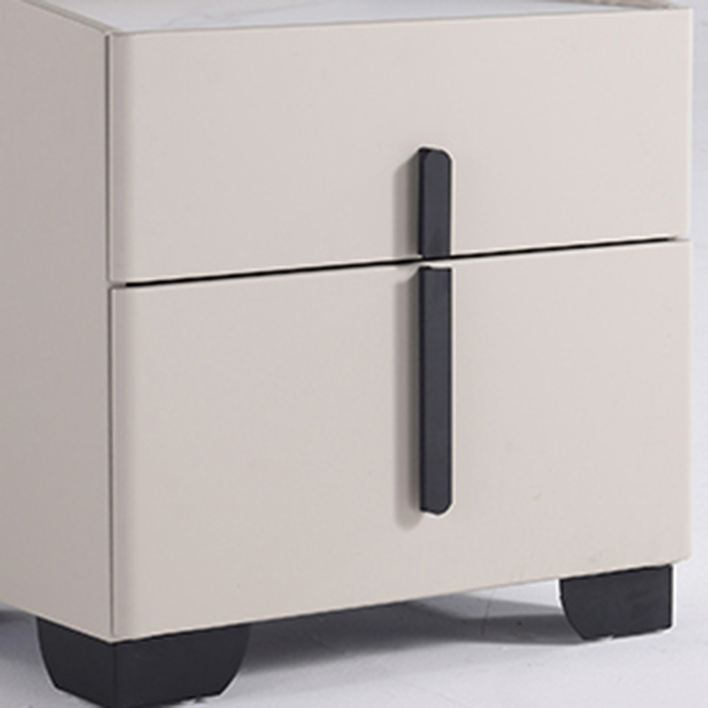 Elegant Light Luxury Nightstand - Timeless Versatility & Thoughtful Humanized Details Bedside Table 2-Drawer For Bedroom & Living Room
