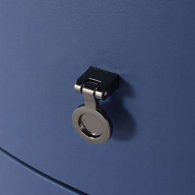 Scandinavian-Style Elliptical Cylinder Nightstand - Scratch-Resistant Top & Faux Leather Upholstery Bedside Table 2-Drawer For Bedroom