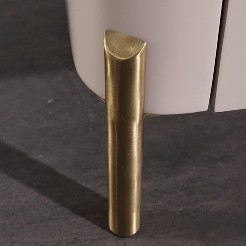 Refined Minimalist Nightstand - E1 Eco-Friendly Frame & Premium Baked Enamel Surface Bedside Table 2-Drawer For Bedroom & Living Room