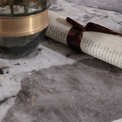 Elegant Light Luxury Nightstand - Heat-Resistant Sintered Stone Top & Baked-Enamel Craftsmanship Bedside Table 2-Drawer For Bedroom