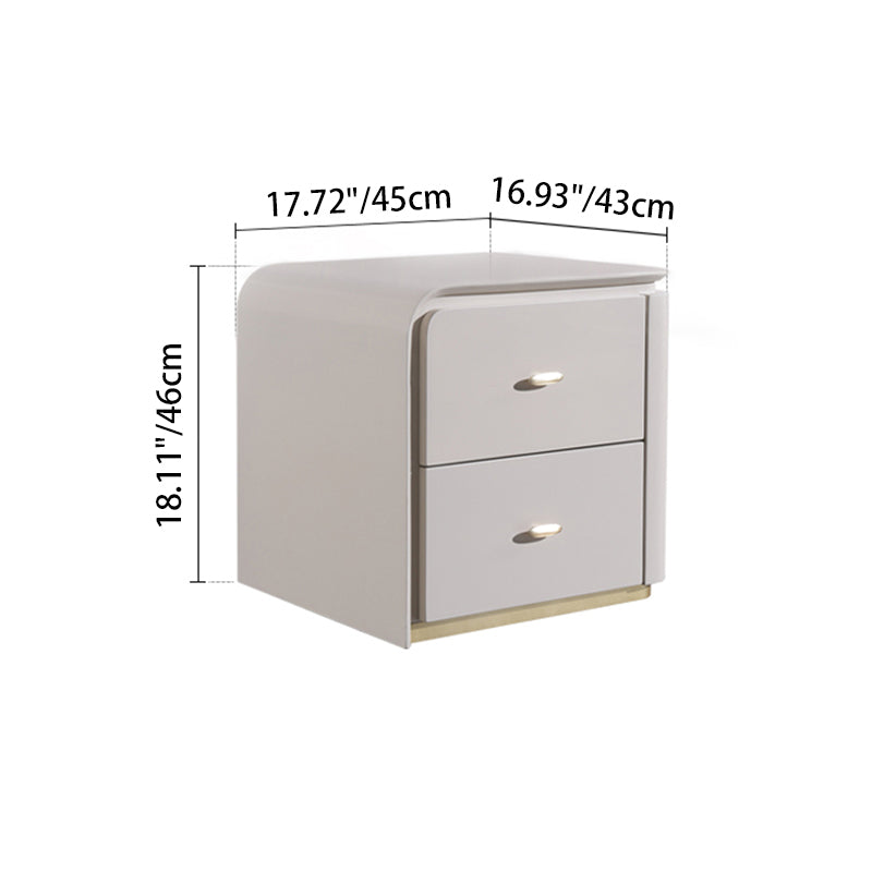 Scandinavian-Style Delicate Touch Bedroom Nightstand - Durable &amp; Multi-Functional Storage Bedside Table 2-Drawer For Bedroom