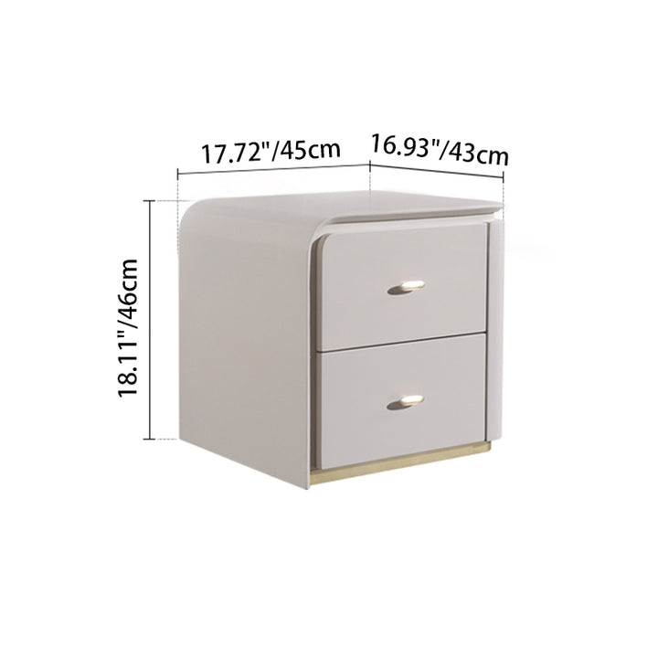 Scandinavian-Style Delicate Touch Bedroom Nightstand - Durable &amp; Multi-Functional Storage Bedside Table 2-Drawer For Bedroom