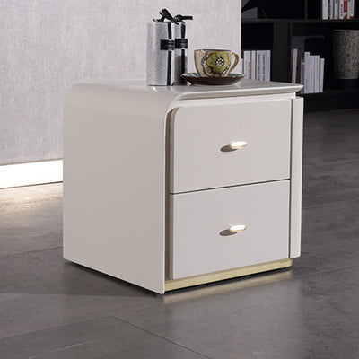 Scandinavian-Style Delicate Touch Bedroom Nightstand - Durable & Multi-Functional Storage Bedside Table 2-Drawer For Bedroom