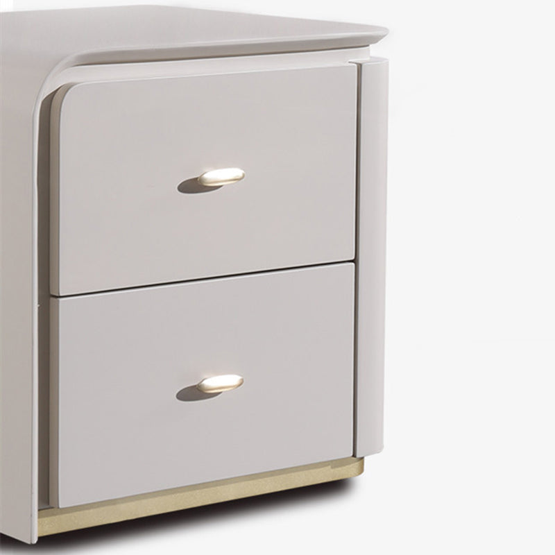 Scandinavian-Style Delicate Touch Bedroom Nightstand - Durable &amp; Multi-Functional Storage Bedside Table 2-Drawer For Bedroom