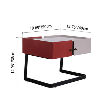 Industrial Stylish Floating Nightstand - Premium Sintered Stone Top & Durable E1 Frame Bedside Table 1-Drawer For Bedroom
