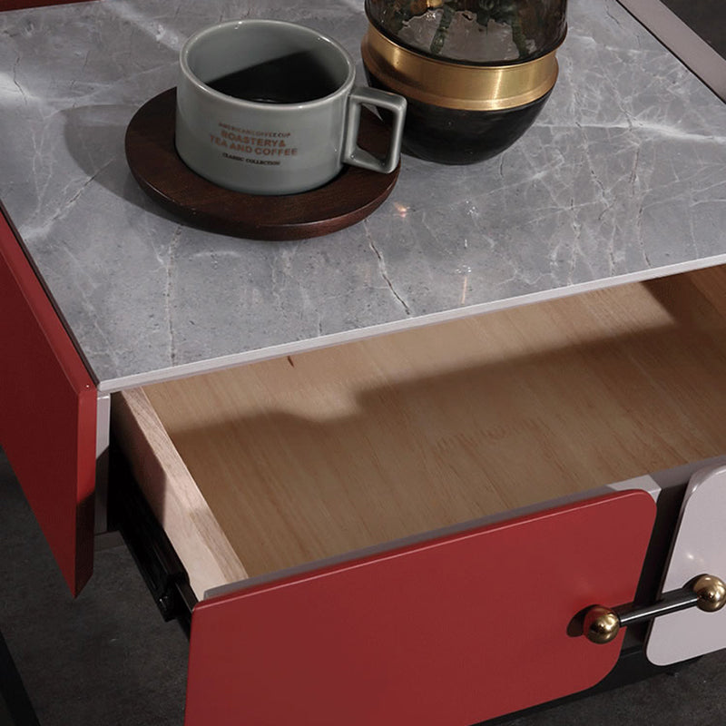 Industrial Stylish Floating Nightstand - Premium Sintered Stone Top & Durable E1 Frame Bedside Table 1-Drawer For Bedroom