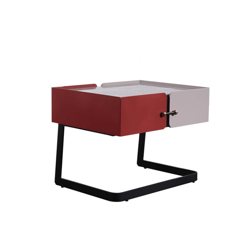 Industrial Stylish Floating Nightstand - Premium Sintered Stone Top & Durable E1 Frame Bedside Table 1-Drawer For Bedroom