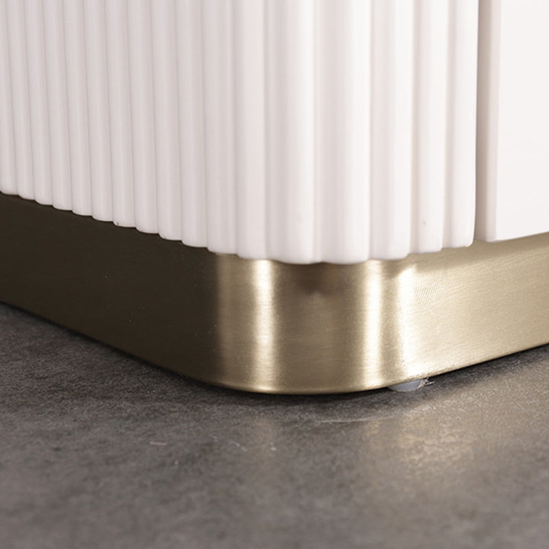 Minimalist Aesthetics Storage Function Nightstand - Scratch-Resistant Sintered Rock Stone Top Bedside Table 2-Drawer For Bedroom