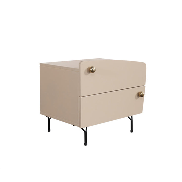 Table de chevet nordique de forme irrégulière - peinture cuite et rangement frais pratique, table de chevet à 2 tiroirs pour chambre à coucher 