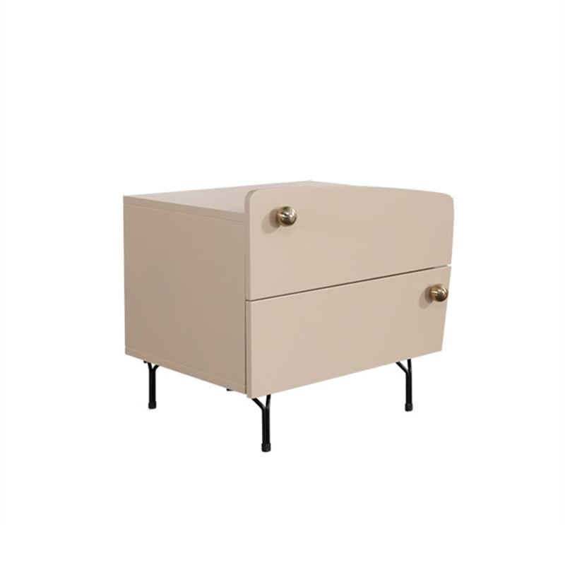 Nordic Irregular-Shaped Nightstand - Baking Paint & Practical Fresh Storage Bedside Table 2-Drawer For Bedroom