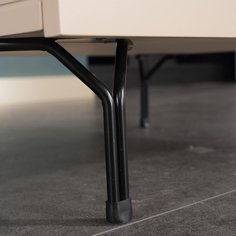 Table de chevet nordique de forme irrégulière - peinture cuite et rangement frais pratique, table de chevet à 2 tiroirs pour chambre à coucher 